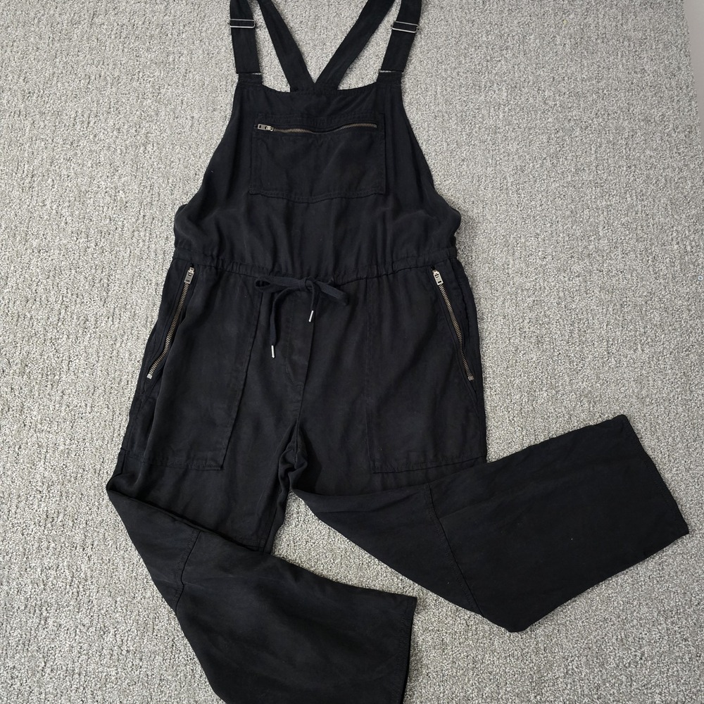 Wilfred Free Aritzia Valletta Cropped Twill Overalls Black Womens S